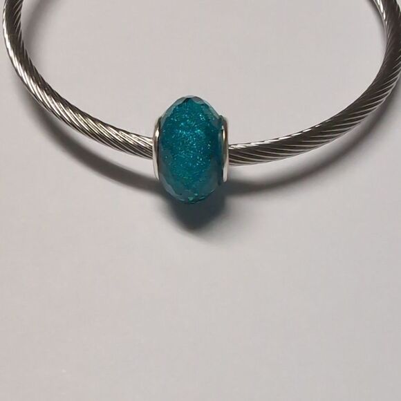 Sparkly Blue‎ Charm for Pandora Style Bracelet - Picture 1 of 4